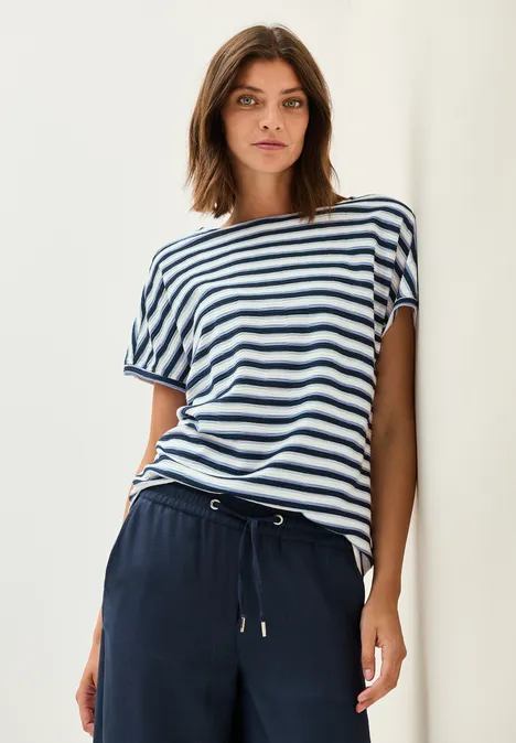 Gestreiftes Strukturshirt urban navy blue