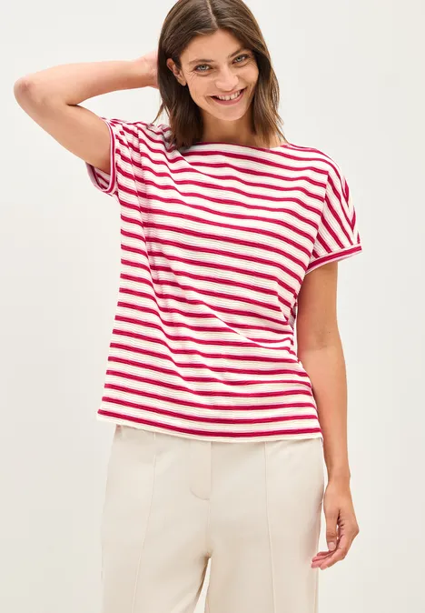 Gestreiftes Strukturshirt glazed apple red
