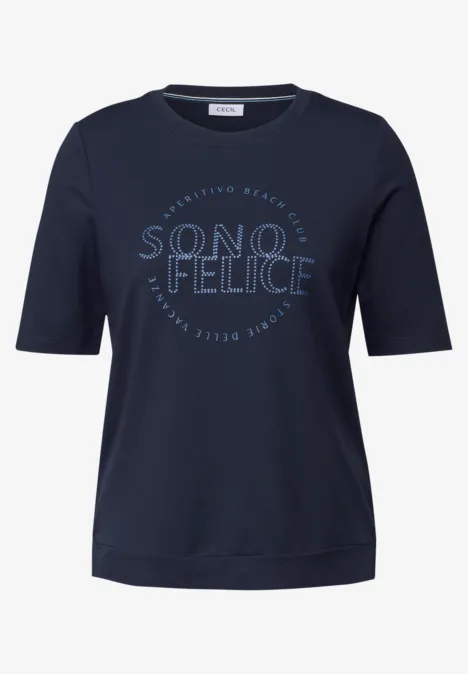 Shirt mit Wording Artwork urban navy blue