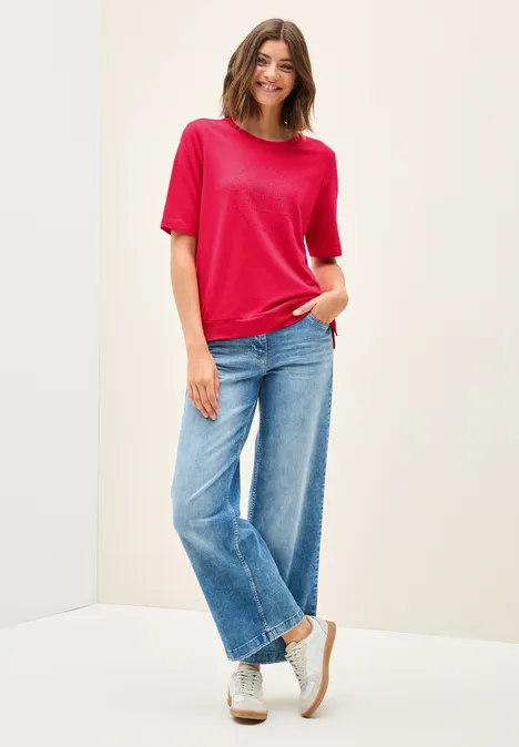 Shirt mit Wording Artwork glazed apple red
