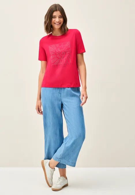 Shirt mit Schmucksteinen glazed apple red
