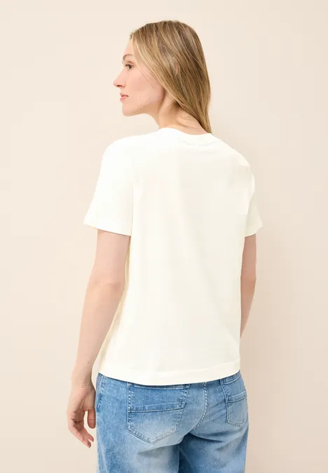 T-Shirt mit Wording-Detail vanilla white