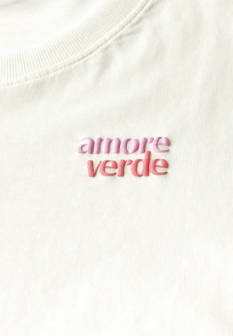 T-Shirt mit Wording-Detail vanilla white