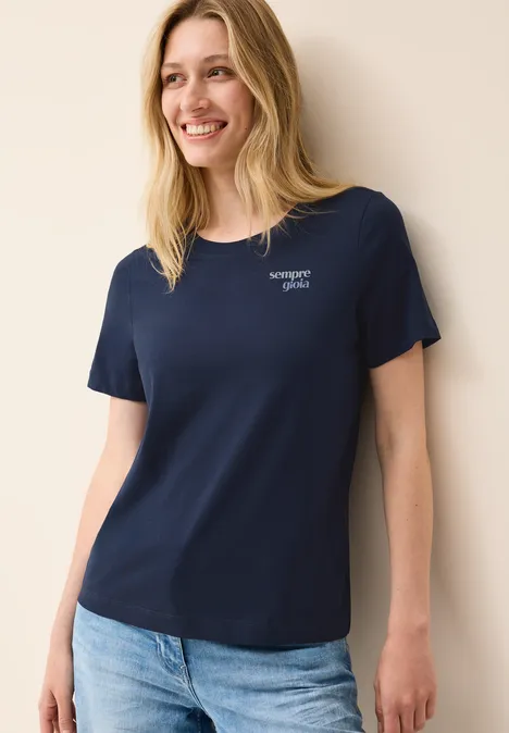 T-Shirt mit Wording-Detail urban navy blue