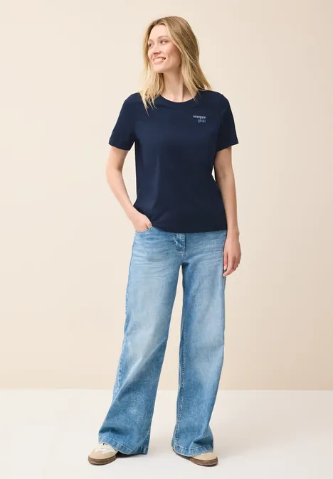 T-Shirt mit Wording-Detail urban navy blue