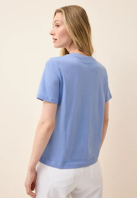 T-Shirt mit Wording-Detail deep pastel blue