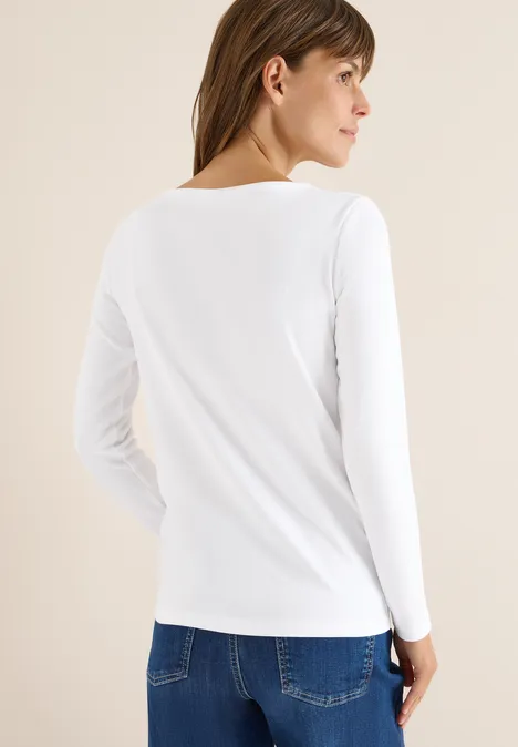 Shirt mit U-Boot-Ausschnitt White