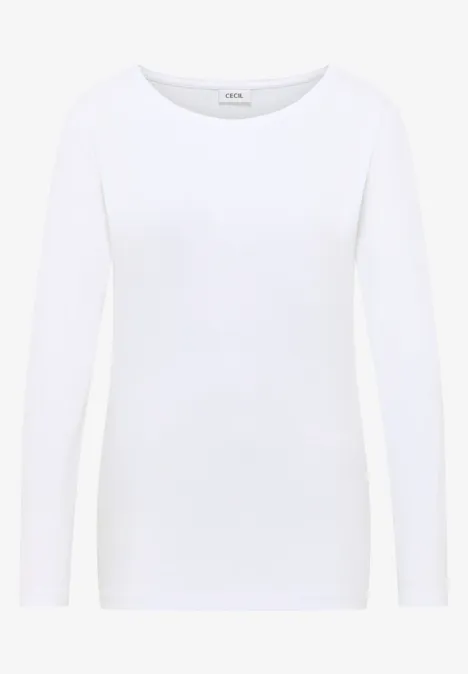 Shirt mit U-Boot-Ausschnitt White