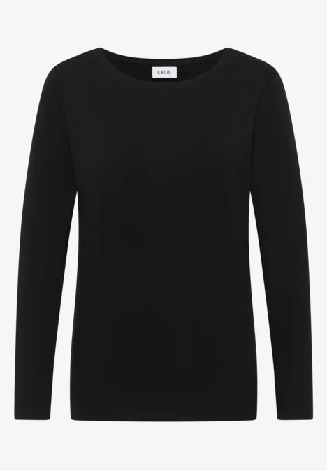Shirt met boothals Black
