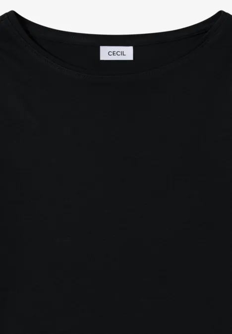 Shirt met boothals Black
