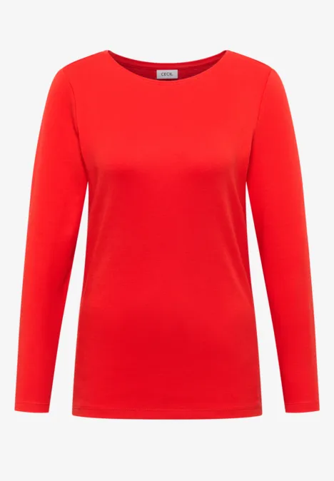 Shirt met boothals pumpkin orange