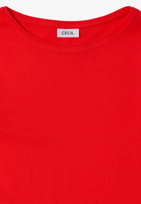Shirt met boothals pumpkin orange
