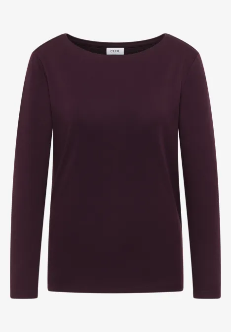 Shirt mit U-Boot-Ausschnitt eggplant red
