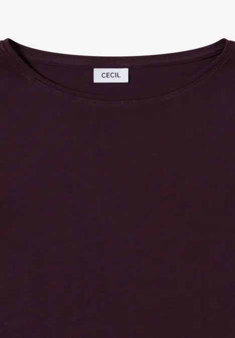 Shirt mit U-Boot-Ausschnitt eggplant red