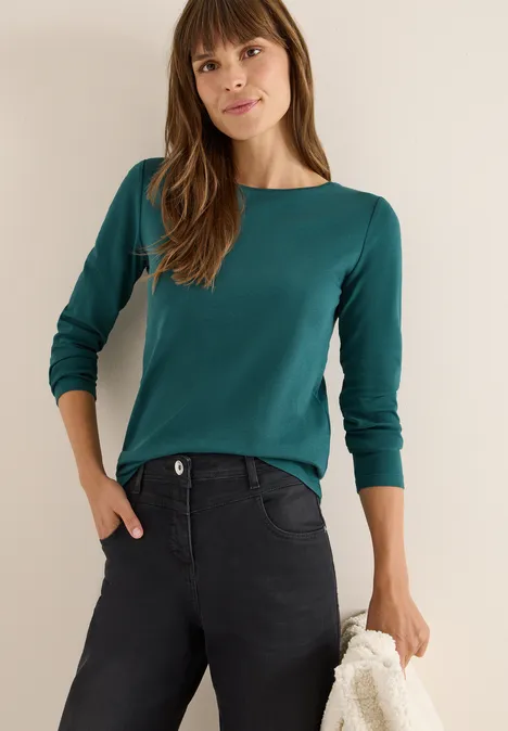 Shirt mit U-Boot-Ausschnitt dark sea green