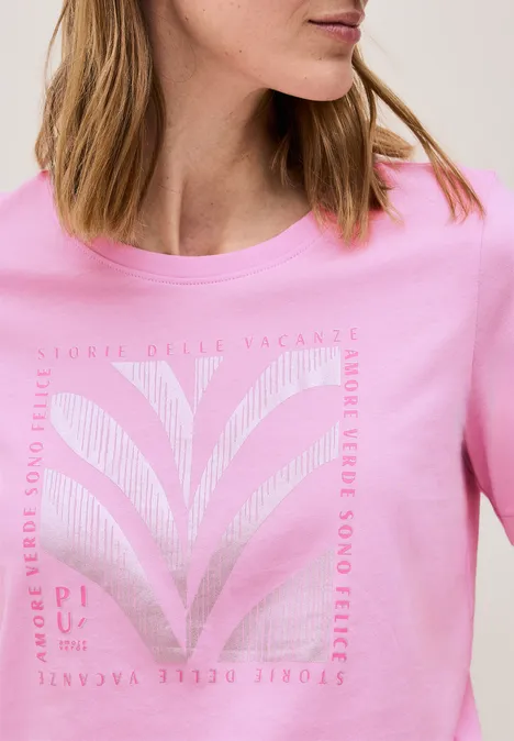 Shirt mit Folien-Print cherry blossom pink