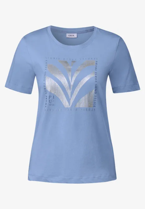 Shirt mit Folien-Print deep pastel blue