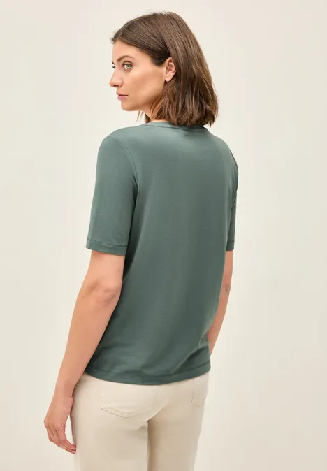 Basic Rundhals T-Shirt dark balmy khaki