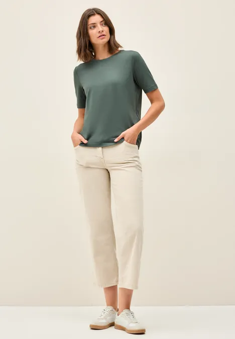 Basic Rundhals T-Shirt dark balmy khaki