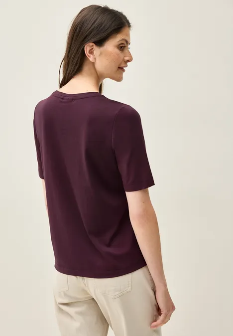 Basic Rundhals T-Shirt mulberry red