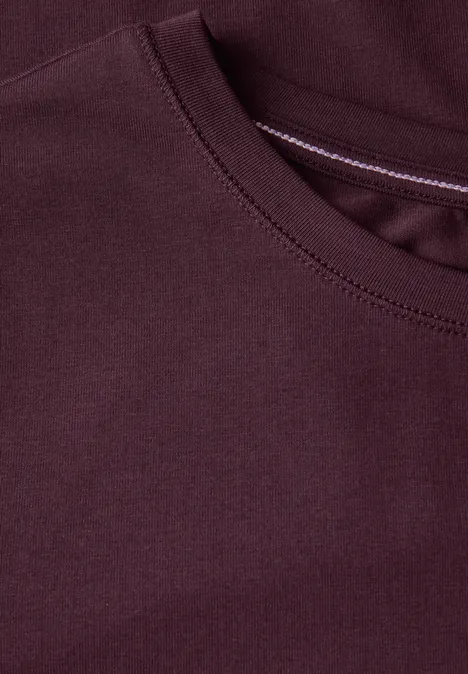 Basic Rundhals T-Shirt mulberry red