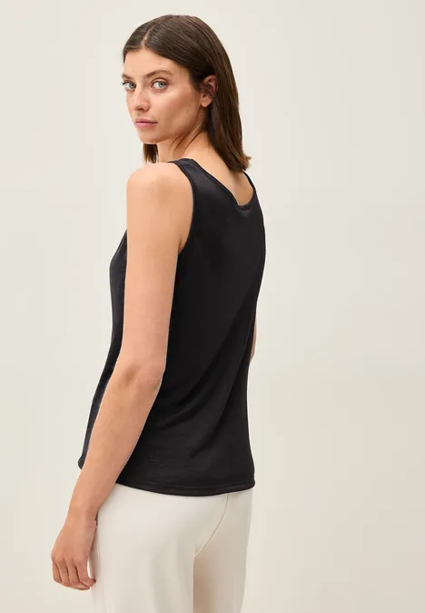 Top in Strick-Optik Black