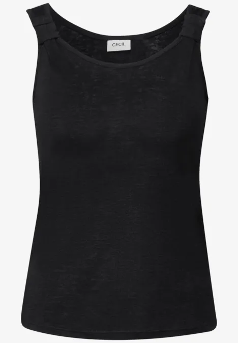 Top in Strick-Optik Black