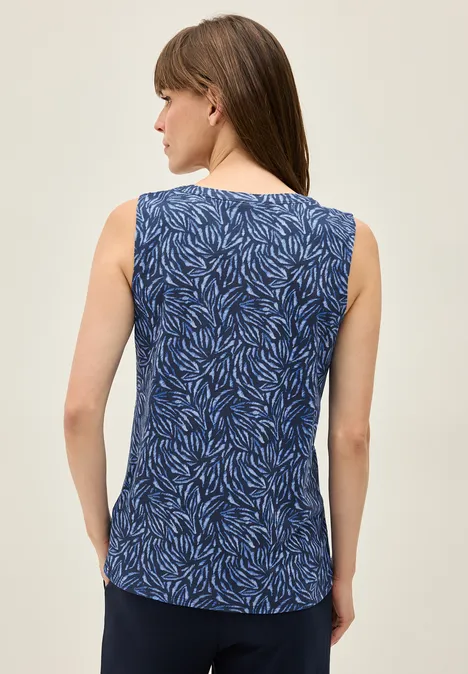 Gemustertes Split Neck Top urban navy blue