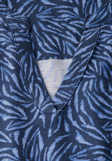 Gemustertes Split Neck Top urban navy blue