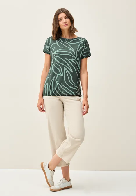 Print-Mix Shirt dark balmy khaki