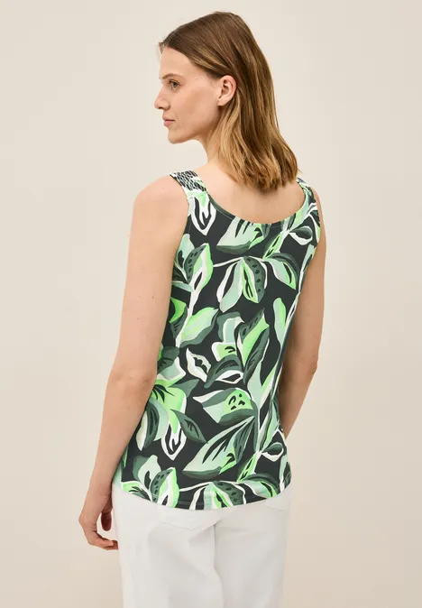 Top mit Smok-Details ink green