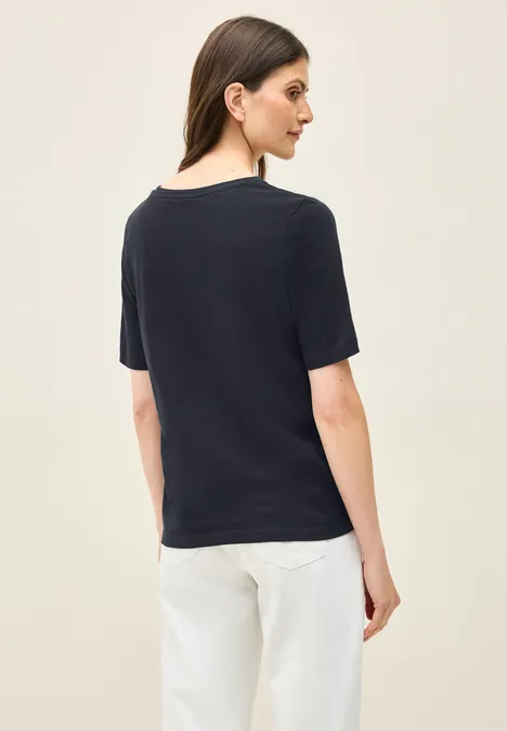 Basic V-Neck Shirt universal blue