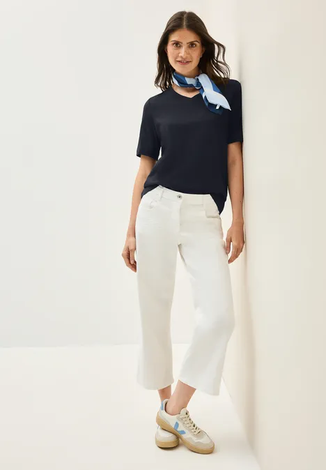 Basic V-Neck Shirt universal blue