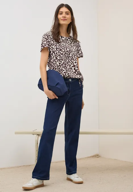 Leo Shirt mit Raffung mulberry red