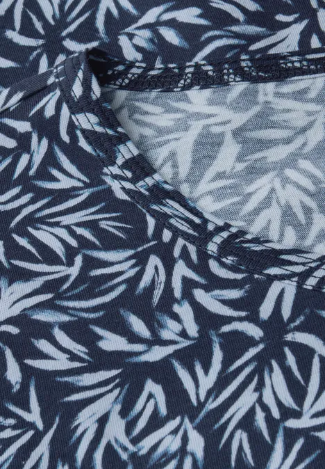 Gemustertes Basic T-Shirt urban dark blue