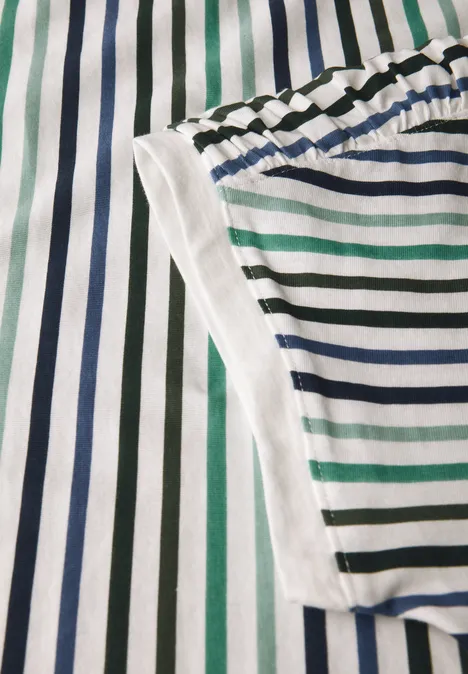Streifen-Shirt mit Tunnelzug ink green