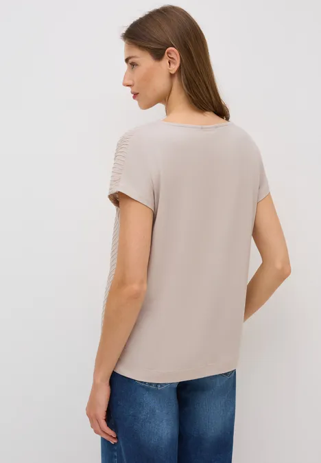 Strukturmix T-Shirt boulder beige