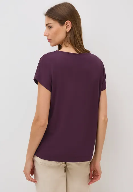 Strukturmix T-Shirt mulberry red