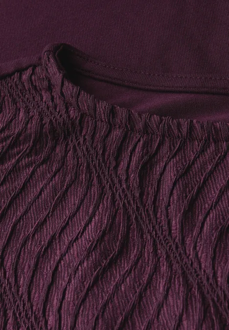 Strukturmix T-Shirt mulberry red