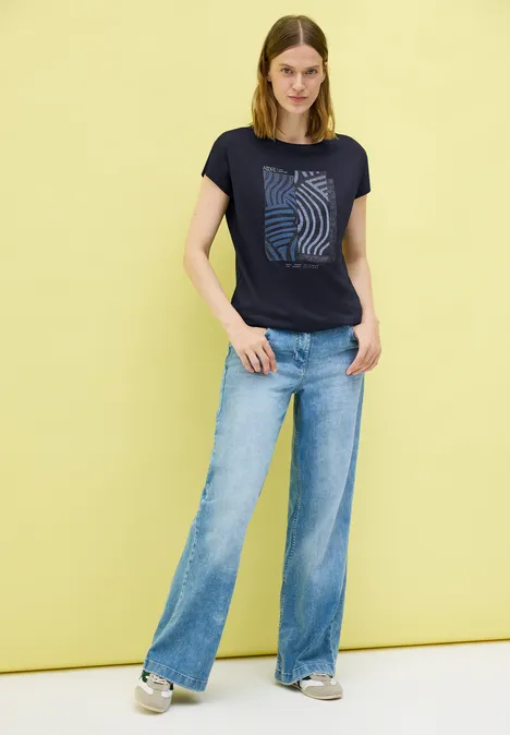 T-Shirt mit Artwork urban dark blue