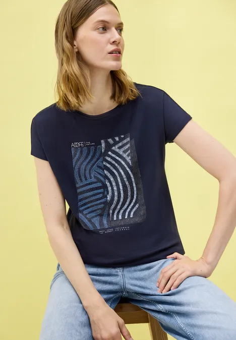 T-Shirt mit Artwork urban dark blue