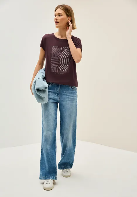 T-Shirt mit Artwork mulberry red