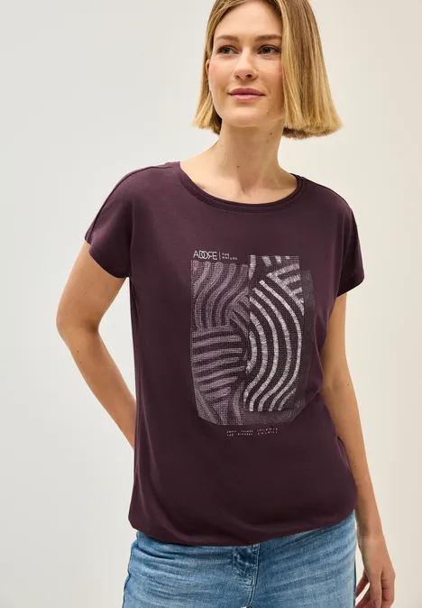 T-Shirt mit Artwork mulberry red