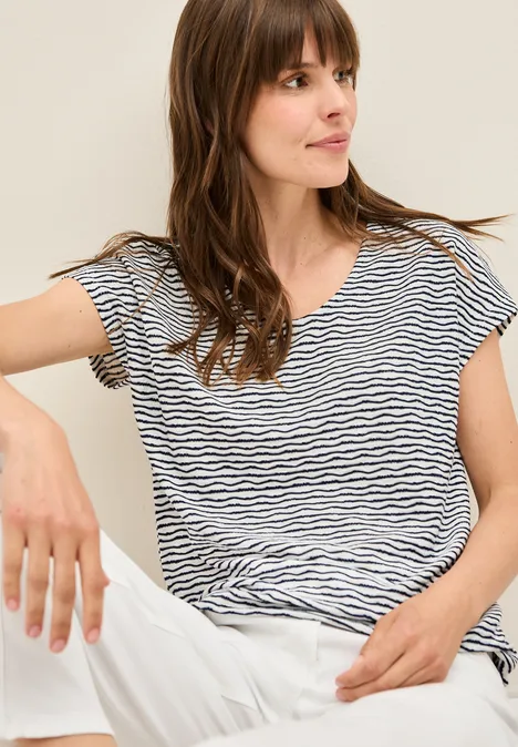 Gemustertes Strukturshirt urban dark blue
