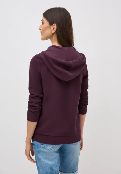 Leichte Kapuzenjacke mulberry red