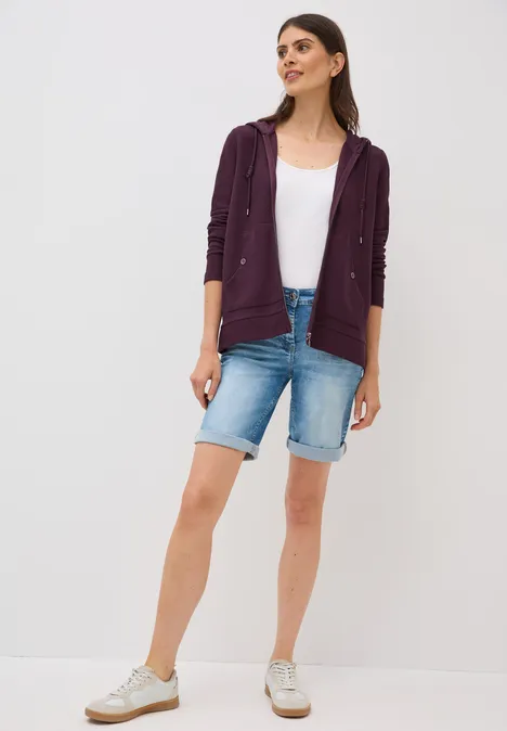 Leichte Kapuzenjacke mulberry red