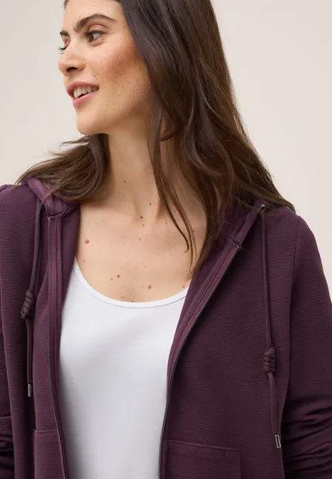 Leichte Kapuzenjacke mulberry red