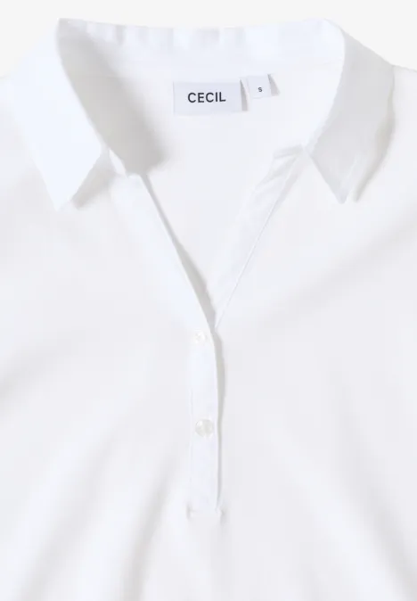 Poloshirt mit 3/4-Arm White