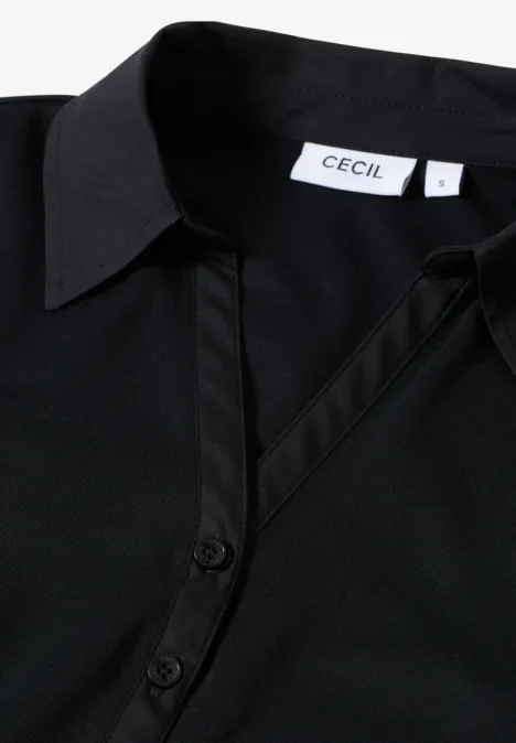 Poloshirt mit 3/4-Arm Black