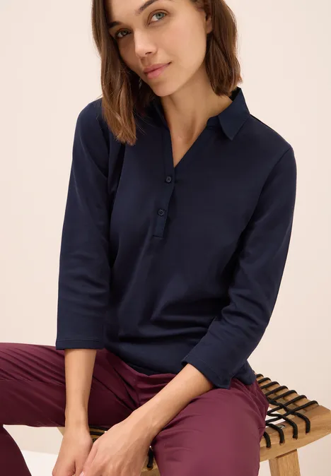 Poloshirt mit 3/4-Arm urban dark blue